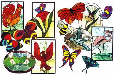 Birds & Butterflies Stained Glass Pattern Book