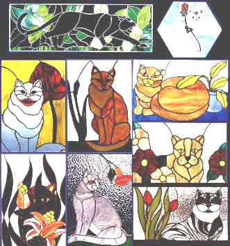 Cat & Flower Stained Glass Patterns