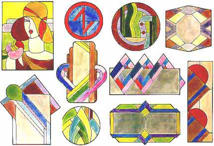 Stained Glass Art Deco Pattern Book