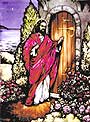 Religious Stained Glass - Jesus Knocking
