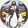 Religious Stain Glass - Good Shepherd - Round