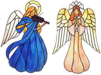 Stained Glass Christmas Pattern Book - Angels