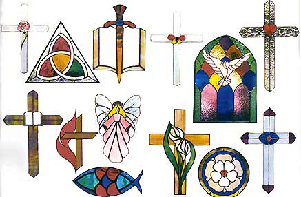Religious Stained Glass Pattern Book - Symbols of Faith