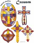 Religious Stained Glass Pattern Book - Crosses