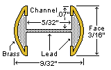 3/16" H Brass Came