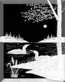 Loon Scene Engraved Bevel