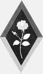 Engraved Glass Bevel - Rose Design