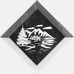 Mountain Scene Engraved Bevel