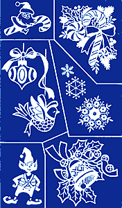 Etching Stencil - Christmas - Candy Cane, Ornaments, Efl