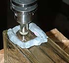 Drill a glass block using a diamond drill bit