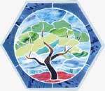 Mosaic Stepping Stone in Stained Glass