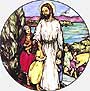 Religious Stain Glass - Bless the Children - Round