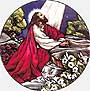 Religious Stain Glass - Gethsemane - Round