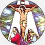 Religious Stain Glass - Crucifixion - Round