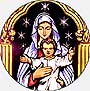 Religious Stain Glass - Madonna and Child - Round