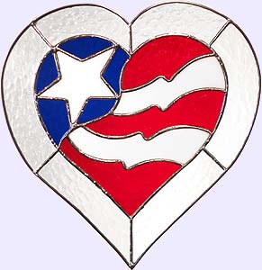 Freedom Heart American Flag Beginner Stain Glass Kit